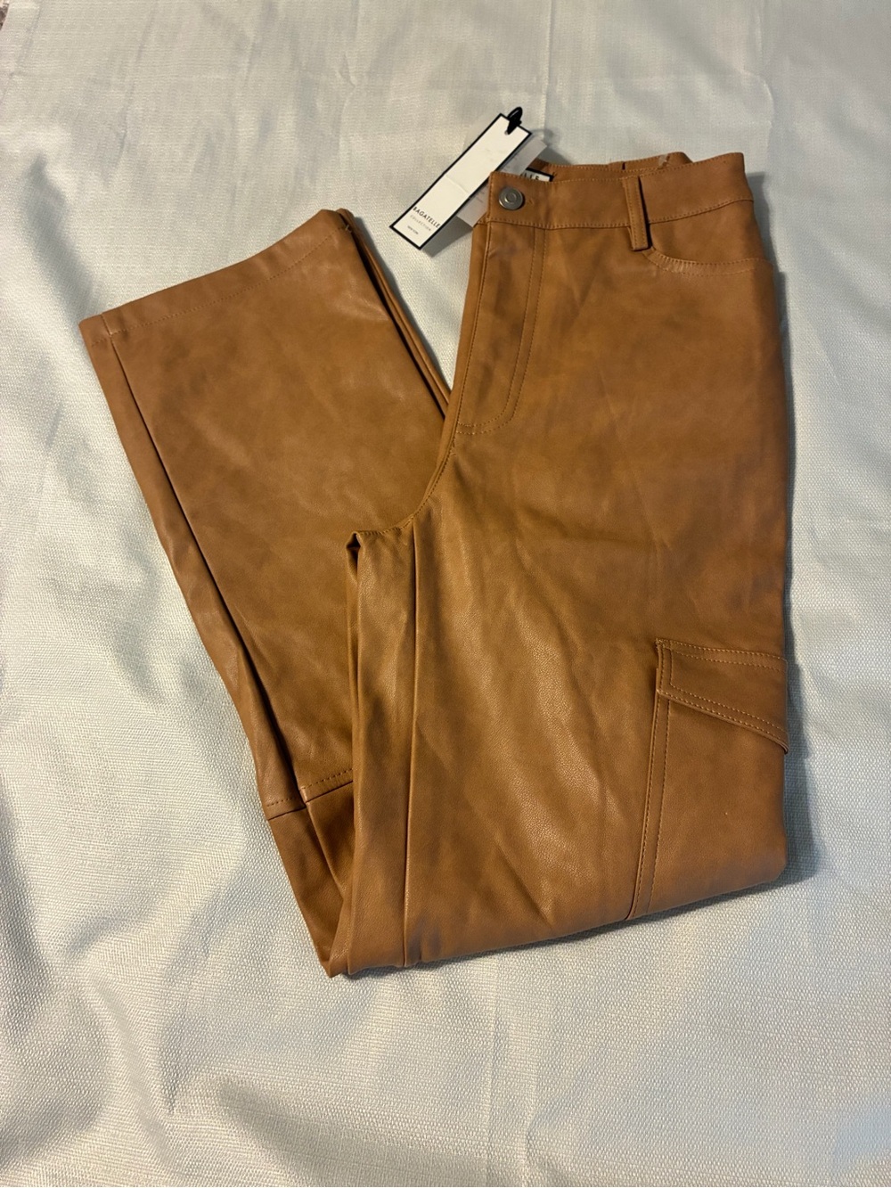 bagatelle Brown Faux Leather Cargo Pants Sz XS NWT/0449 - Picture 9 of 12
